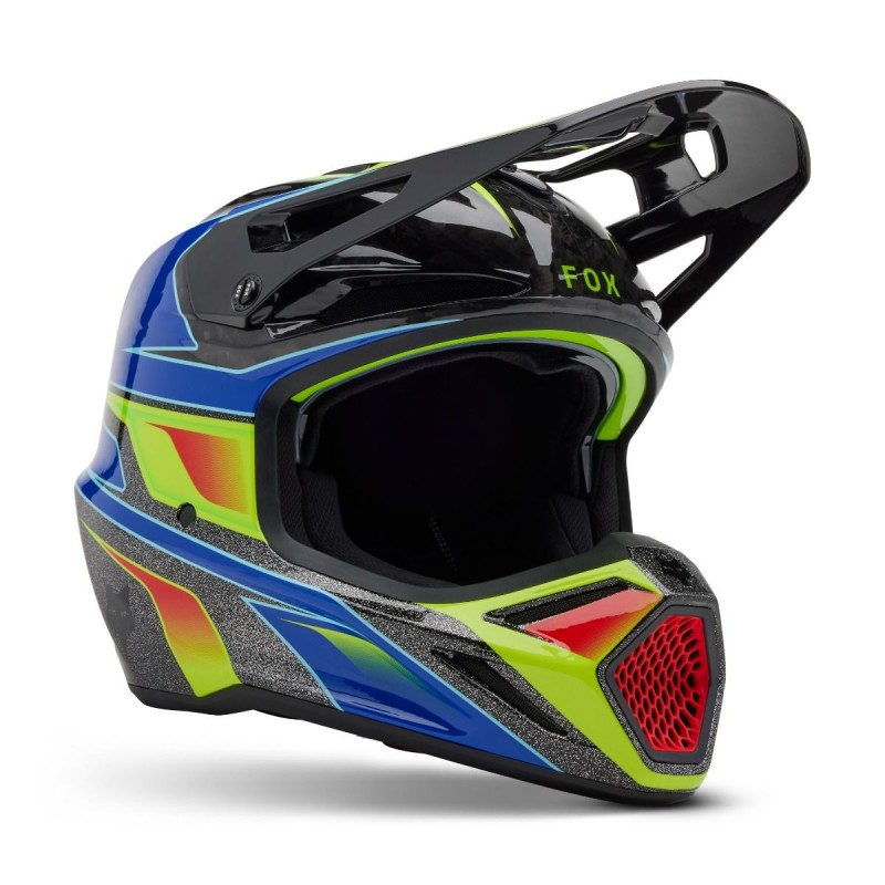 2025 fox v3 rs acric multi motocross helmet with helmet bag & spare peak