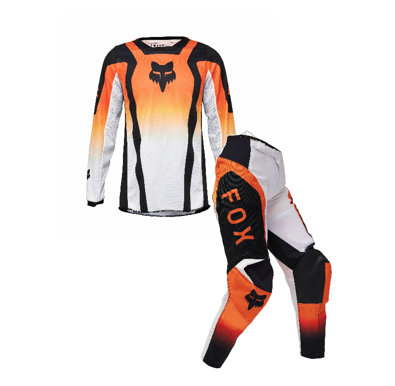 2025 fox 180 lean youth motocross gear flo orange