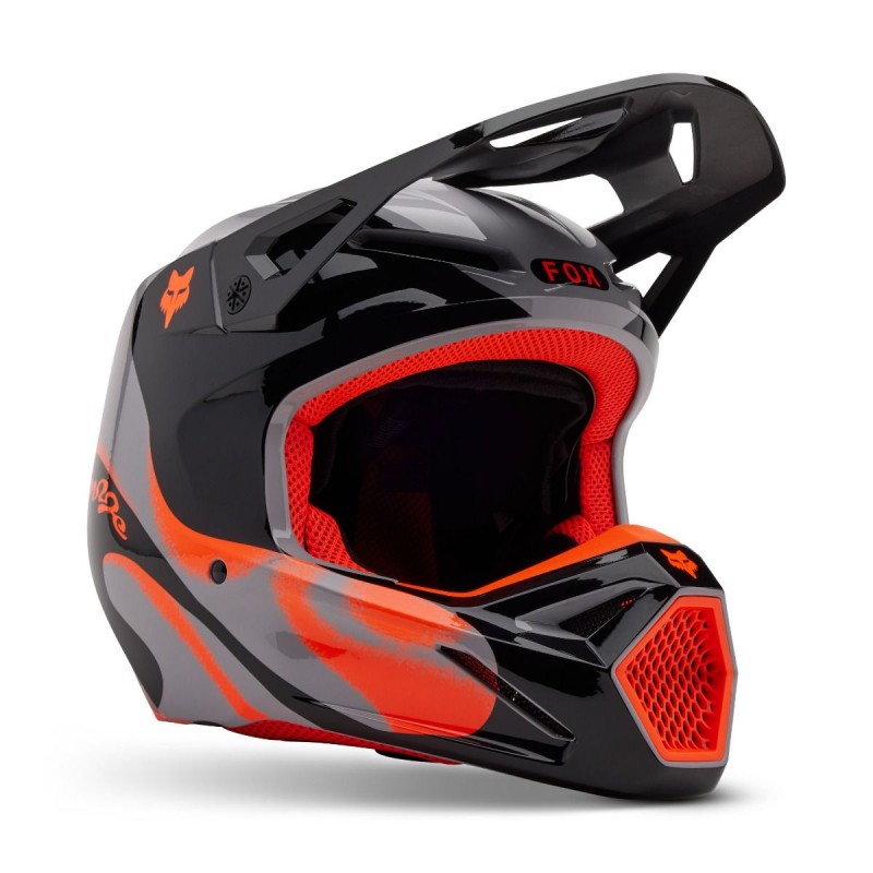 2025 fox v1 emotion motocross helmet steel grey