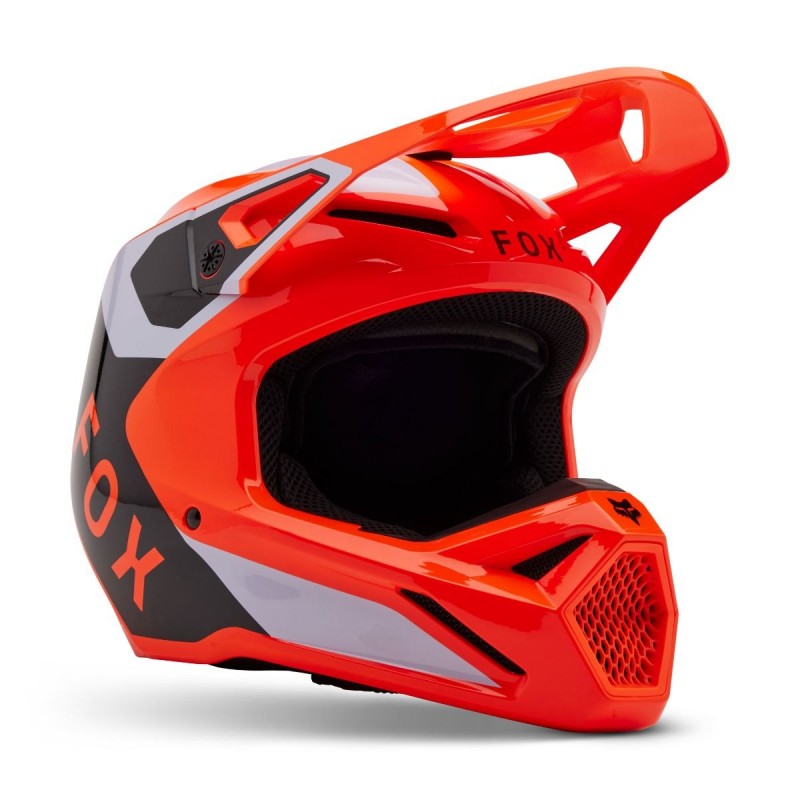 2025 fox youth v1 lean motocross helmet flo orange