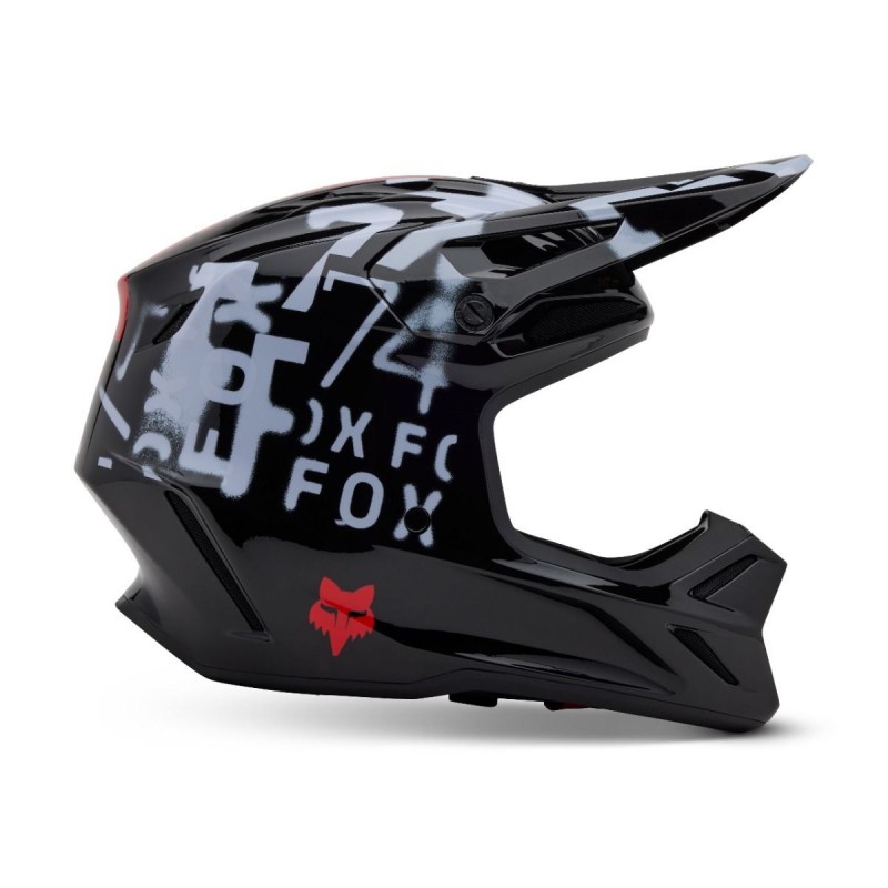 2025 Fox V3 SEVENTY4 BLACK Motocross Helmet w