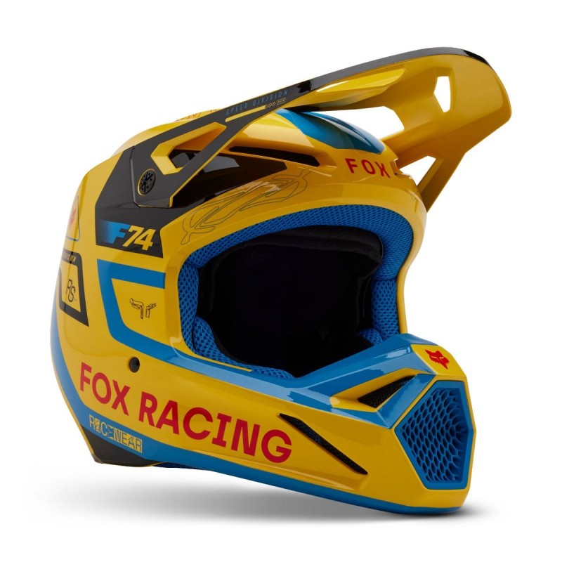 2025 fox v1 race spec motocross helmet pale y