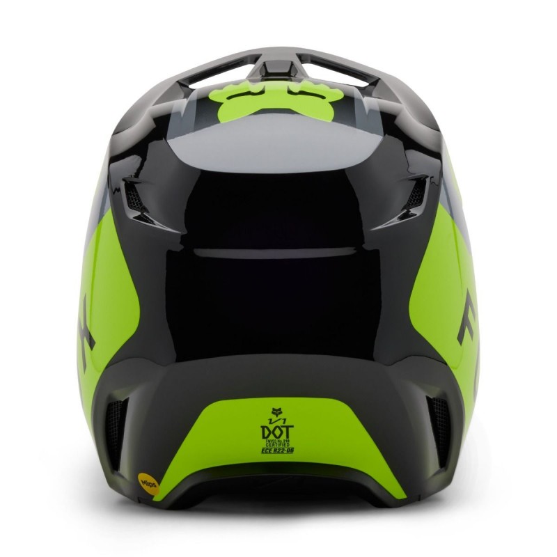 2025 Fox V1 Lean Motocross Helmet Grey Yellow