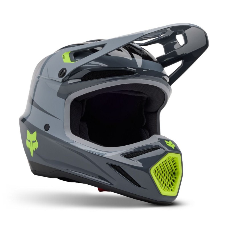 2025 fox v3 divider graphite motocross helmet with helmet bag & spare peak 